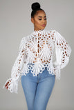 Fluff embroidered top