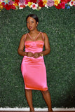 Neon pink Keisha midi dress
