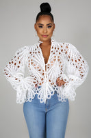Fluff embroidered top